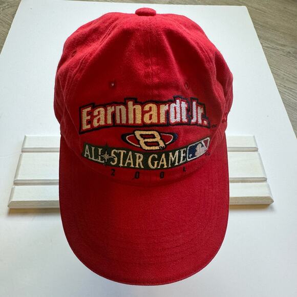 Dale Earnhardt JR #8 All Star Game VTG 2001 Snapback Red Cap Hat Casual NASCAR - Picture 6 of 12